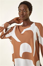 Abstract Print Tunic Top