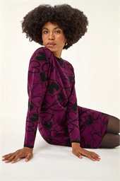 Jacquard Heart Knit Dress