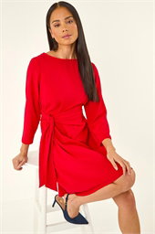 Petite Tie Waist Front Dress