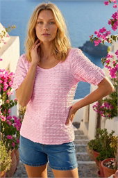 Textured Jersey Stretch Top