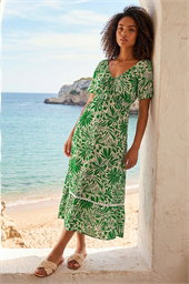 Dusk Abstract Ric Rac Trim Dress