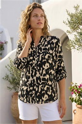 Abstract Ikat Print Shirt