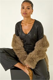 Sequin Wrap Stretch Top