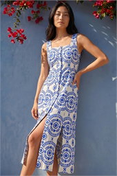 Petite Button Down Midi Dress