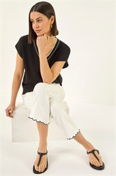 Cropped Stretch Flared Trouser