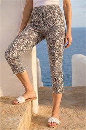 Animal Print Bengaline Cropped Trouser