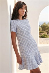 Textured Stretch Frill Hem Dress