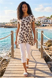 Floral Print Hanky Hem Top