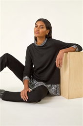 Abstract Print Trim Tunic