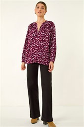 Floral Print Raglan Top