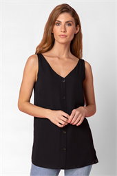 Button Front Sleeveless Top