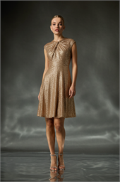 Sequin Twist Front Stretch Dress