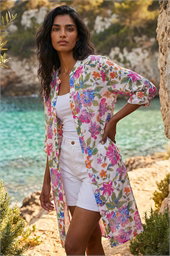 Floral Print Longline Blouse