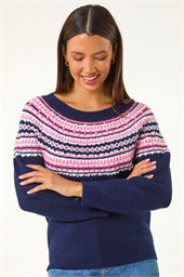 Pearl Embellished Printed Jumper
