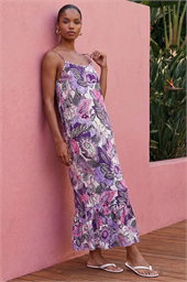 Strappy Paisley Print Midi Dress