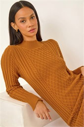 Dusk Cable Knit Midi Jumper Dress