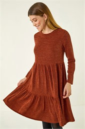 Textured Frill Stretch Dress