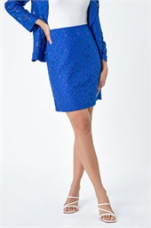 Cotton Blend Floral Lace A line Skirt