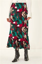 Dusk Floral Fluted Midi Skirt