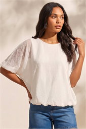 Mesh Bubble Hem Top