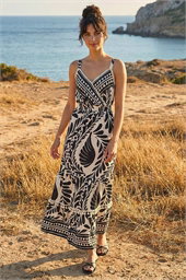 Dusk Abstract Twist Maxi Dress
