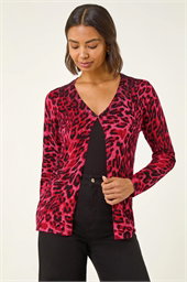 Hotfix Animal Print Knit Cardigan