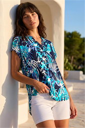 Textured Abstract Print Top