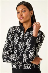 Floral Zip Front Jumper
