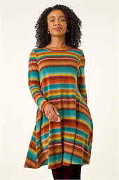Petite Stripe A-Line Dress