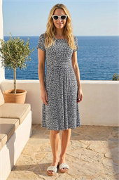 Petite Floral A-Line Stretch Dress