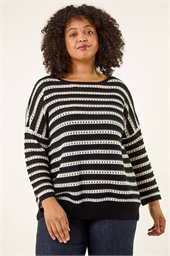 Curve Crochet Stripe Knit