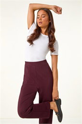 Petite Straight Leg Ponte Stretch Trouser
