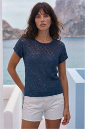 Crochet Mixed Knit Top