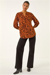 Spot Print Stretch Top