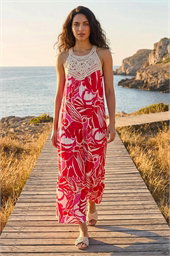 Dusk Abstract Crochet Maxi Dress