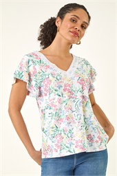 Floral Lace Textured Top