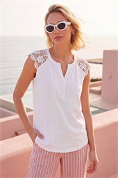 Lace Shoulder Vest Top