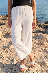 Petite Textured Cropped Stretch Trouser