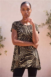 Zebra Print Hanky Hem Top