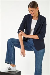 Ruched 3/4 Sleeve Blazer Jacket