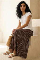 Polka Dot Midi Skirt