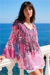 Abstract Sparkly Tunic Top