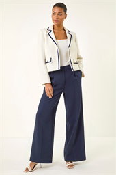 Pleat Front Wide Leg Trouser