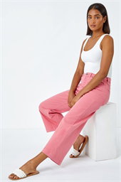 Cotton Denim Stretch Cropped Culottes