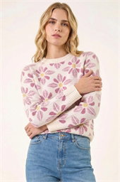 Floral Crew Neck Knit Jumper