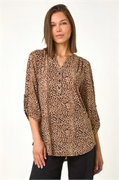 Animal Print Stretch Blouse