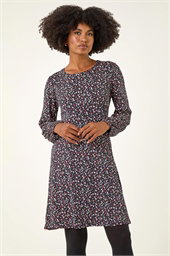 Ditsy Floral Print Stretch Dress