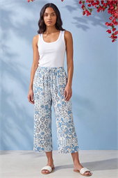 Petite Printed Cropped Trousers