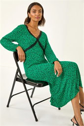 Lace Front Midi Dress
