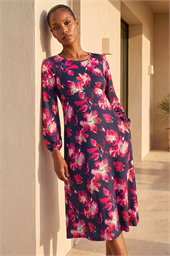 Floral Fit & Flare Midi Dress
